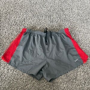 Nike Gray and Red Athletic Shorts